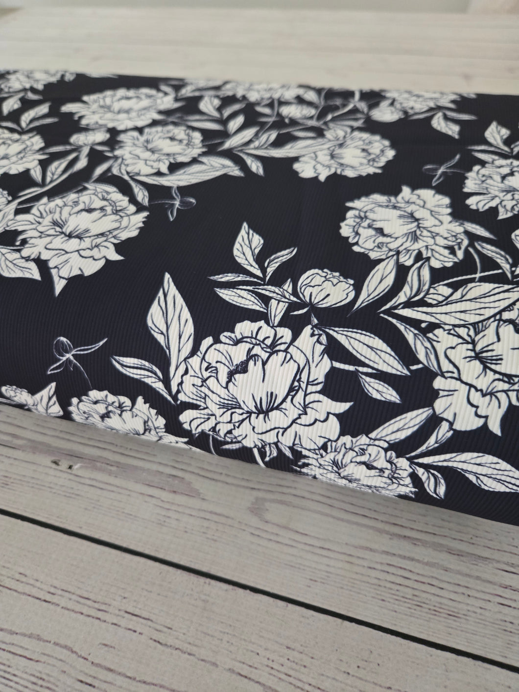 Black & White Floral {by the half yard}