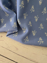 Periwinkle Symmetrical Stems Linen Look Poly {by the half yard}