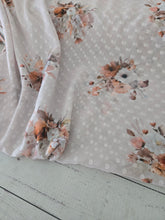 Exclusive Design- Medium Harvest Watercolor Floral Collection Swiss Dot Chiffon {by the yard}