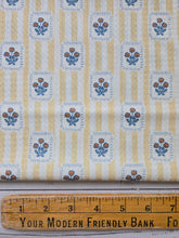 Yellow & White Stripes Floral Print Textured Knit {by the half yard}