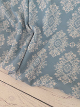 Dusty Seafoam Elegant Print Pinstripe Poly {by the half yard}