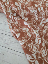 Saddle Brown Leaf Print Crinkle Georgette {by the half yard}