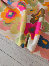 Bright Retro Floral Print Rayon Nylon {by the half yard}