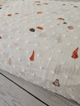 Exclusive Design- Cream Mushroom Print Swiss Dot Cotton {by the half yard}