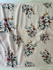 Exclusive Design-  Fall Floral Bouquet Opaque Swiss Dot 100% Polyester {by the half yard}