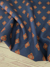 Exclusive Design- Navy & Rusty Red Geometric Print {by the half yard}