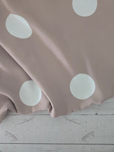 Exclusive Design- Light Mocha Large Polka Dots Pinstripe Poly {by the half yard}