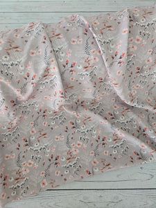 Tan Wildflower Floral {by the half yard}
