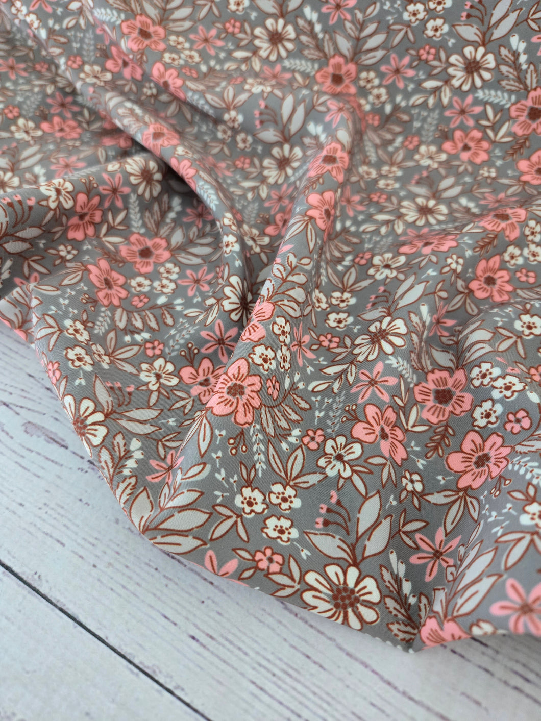 Dusty Olive & Pink Floral {by the half yard}