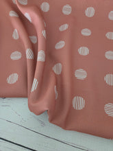 Terra Cotta Stripe Dots Linen Look Poly {by the half yard}