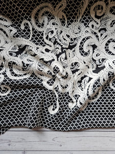 Black & Ivory Border Jacquard Knit {by the half yard}