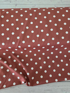 Rust Polka Dots Poly Slub {by the half yard}