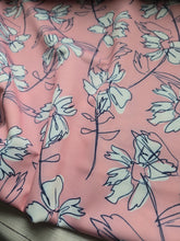 Pink Outline Floral Swim Knit {by the half yard}