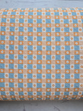 Dusty Blue & Mustard Gingham Daisy Swiss Dot Knit {by the half yard}