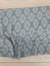 Dusty Seafoam Elegant Print Pinstripe Poly {by the half yard}
