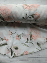 White & Pink Floral Chiffon {by the half yard}