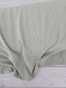 Dusty Desert Sage Opaque Swiss Dot 100% Polyester {by the half yard}