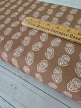 Golden Brown Small Outline Floral Pinstripe Poly {by the half yard}