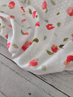 Summer Watercolor Floral Swiss Dot Knit {by the half yard}