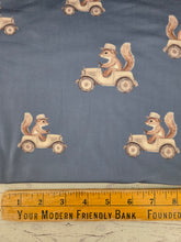 Exclusive Design- Dusty Blue Vintage Squirrel Double Brushed Poly (DBP) Knit {by the half yard}