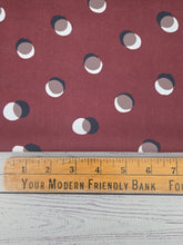 *MISPRINT* Burgundy Dot Print Pinstripe Poly {by the half yard}