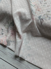 Exclusive Design- Large Blush Floral Eyelash Waffle Swiss Dot Chiffon {by the half yard}