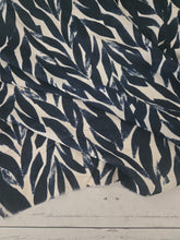 Cream & Navy Mod Leaf Viscose Challis {by the half yard}