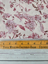 Cream, Rose & Brown Floral Print Crinkle Georgette {by the half yard}