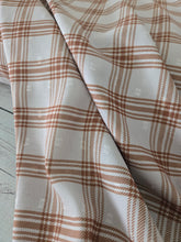 Tan & Rust Plaid Opaque Swiss Dot 100% Polyester {by the half yard}