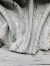Exclusive Design- Silver Green Small Leaf Print {by the half yard}