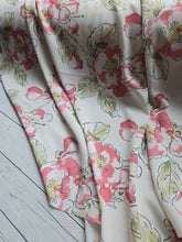 Pink Watercolor & Line Drawn Floral {by the half yard}