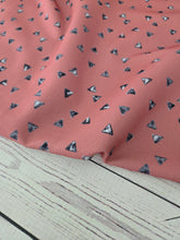 Exclusive Design- Old Rose & Black Triangles {by the half yard}