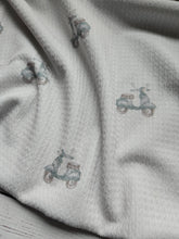 Vintage Scooter Print Textured Knit {by the half yard}