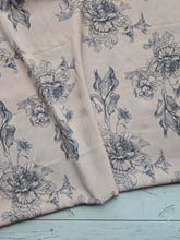 Peachy Tan Floral Crinkle Georgette {by the half yard}