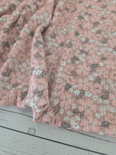 Taupe & Peachy Floral Variegated Poly Rib Knit {by the half yard}