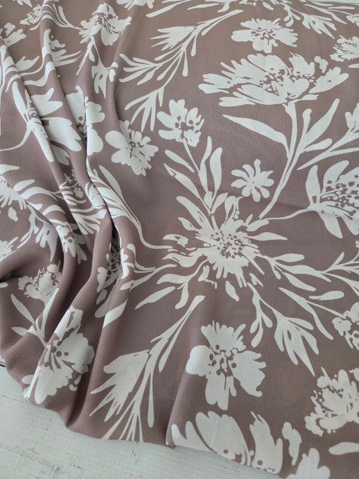 Tan & Ivory Floral Print {by the half yard}