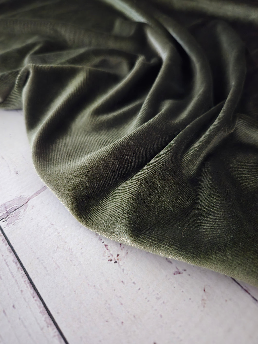 Olive Stretch Velvet Knit {by the half yard}