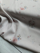 Exclusive Design- Cream & Black Pin Dot Floral Crinkle Georgette {by the half yard}