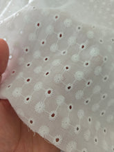 White Embroidered Dots & Circles Cotton {by the half yard}