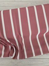 Exclusive Design- Dark Rose Stripes Pinstripe Poly {by the half yard}
