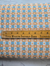 Dusty Blue & Mustard Gingham Daisy Swiss Dot Knit {by the half yard}