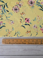 Sunshine Yellow Floral Silky Polyester {by the half yard}