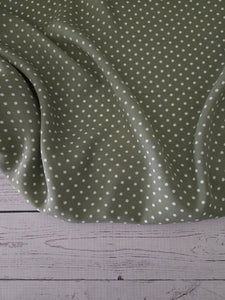 Dark Sage Polka Dot Print {by the half yard}
