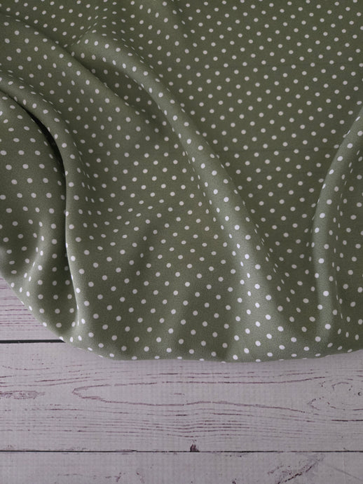 Dark Sage Polka Dot Print {by the half yard}