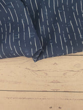 Dark Denim Broken Stripes Opaque Swiss Dot 100% Polyester {by the half yard}