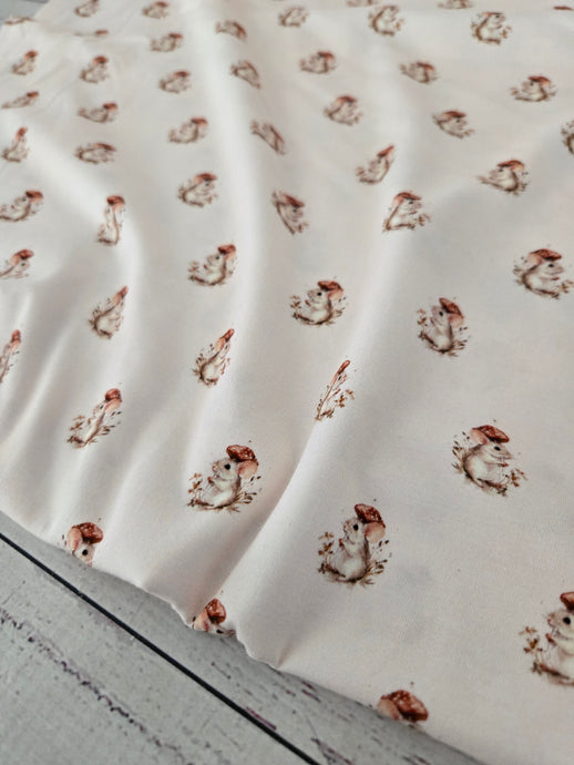 Exclusive Design- Blush Petite Mice Cotton Spandex Knit {by the half yard}
