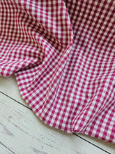 Bright Pink Gingham Cotton Blend {by the half yard}