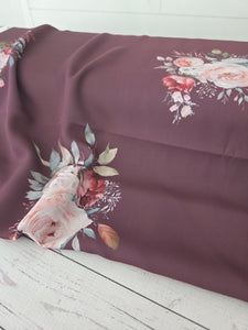 Exclusive Design- Burgundy Large Floral {by the half yard}