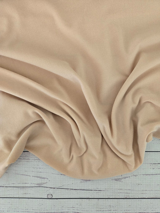 Solid Peachy Tan Double Brushed Poly (DBP) Knit {by the half yard}