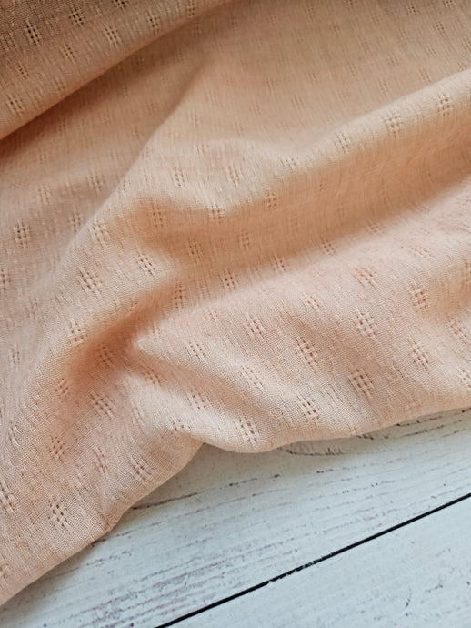 Solid Peach Diamond Weave Cotton {by the half yard}